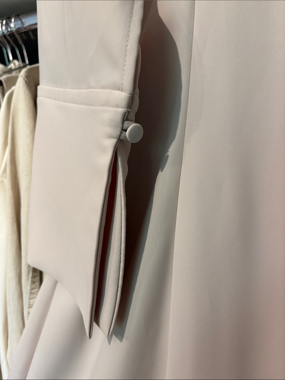 Zara Cream V-Neck Long Sleeve Maxi Dress - Picture 2 of 5